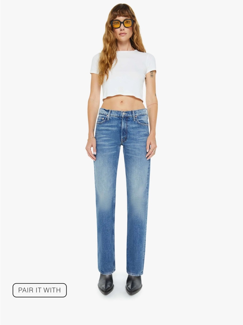 Mother Reifler Jeans Classic Straight-Leg Blue Women's Jeans
